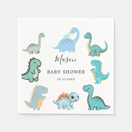 Little Dinosaur Cute Baby Shower Servet (Voorkant)