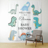 Little Dinosaur Cute Baby Shower Wandkleed (In situ)