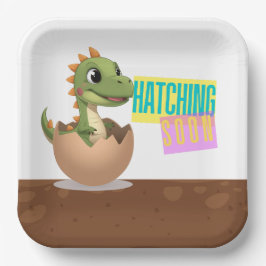 Little Dinosaur Hatching Soon Papieren Bordje