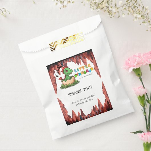 Little Dinosaur Is on the Way Bedankzakje (Gezegeld)