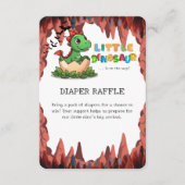 Little Dinosaur Is on the Way Diaper Raffle Informatiekaartje (Voorkant)