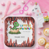 Little Dinosaur Is on the Way Papieren Bordje (Feest)