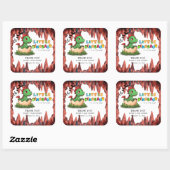 Little Dinosaur Is on the Way Vierkante Sticker (Vel)