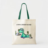 Little Dinosaur Library Books Budge Canvas tas (Voorkant)