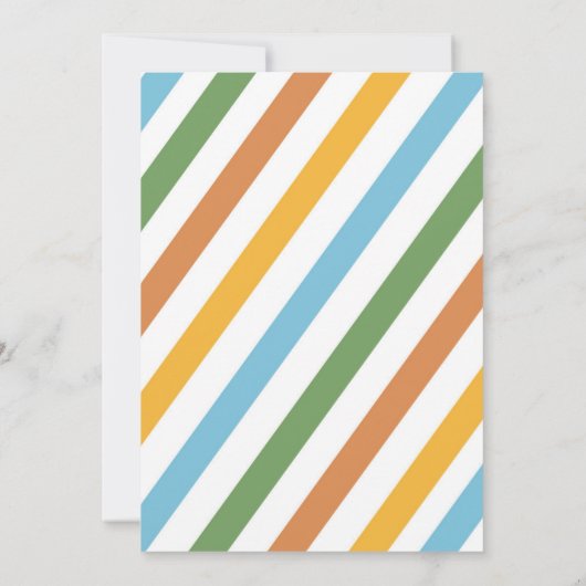 Little Dinosaur Stomp en Chomp verjaardagsfeestje Kaart (Achterkant)