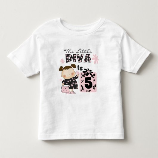 Little Diva 5th Birthday Tshirts en geschenken (Voorkant)