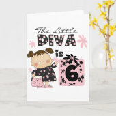 Little Diva 6e verjaardag Tshirts en geschenken Kaart (Gele Bloem)