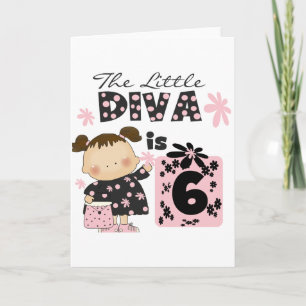 Little Diva 6e verjaardag Tshirts en geschenken Kaart
