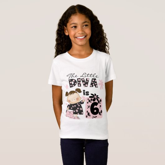 Little Diva 6th Birthday Tshirts and Gifts (Voorkant volledig)