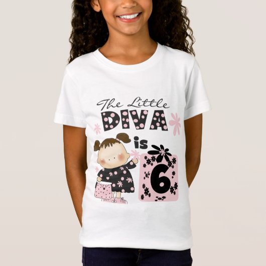 Little Diva 6th Birthday Tshirts and Gifts (Voorkant)
