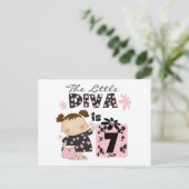 Little Diva 7e Verjaardag Tshirts en geschenken Briefkaart (Staand voorkant)