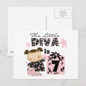Little Diva 7e Verjaardag Tshirts en geschenken Briefkaart (Voorkant / Achterkant)