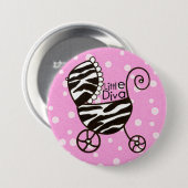 "Little Diva" Baby Buttonnen Ronde Button 7,6 Cm (Voorkant /achterkant)