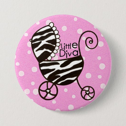 "Little Diva" Baby Buttonnen Ronde Button 7,6 Cm (Voorkant)