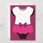 Little Diva Baby shower Invitation, roze, zwart Kaart (Achterkant)