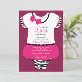 Little Diva Baby shower Invitation, Zebra, Roze Kaart (Staand voorkant)