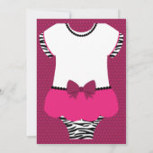 Little Diva Baby shower Invitation, Zebra, Roze Kaart (Achterkant)