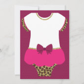 Little Diva Baby shower Uitnodigen, Cheetah, Faux Kaart (Achterkant)