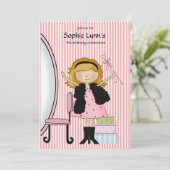 Little Diva Birthday Invitation Kaart (Staand voorkant)