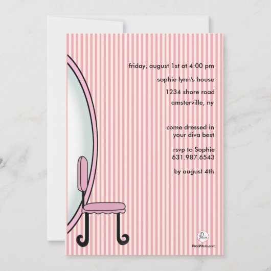 Little Diva Birthday Invitation Kaart (Achterkant)