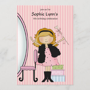 Little Diva Birthday Invitation Kaart