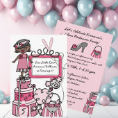 Little Diva Girls Makoverspa Day Birthday Invite Kaart