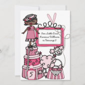 Little Diva Girls Makoverspa Day Birthday Invite Kaart (Voorkant)