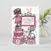 Little Diva Girls Makoverspa Day Birthday Invite Kaart (Staand voorkant)