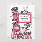 Little Diva Girls Makoverspa Day Birthday Invite Kaart (Voorkant)