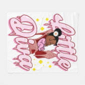 Little Diva Melanin Baby Zwart Meisje Magic Meisje Fleece Deken (Voorkant (Horizontaal))