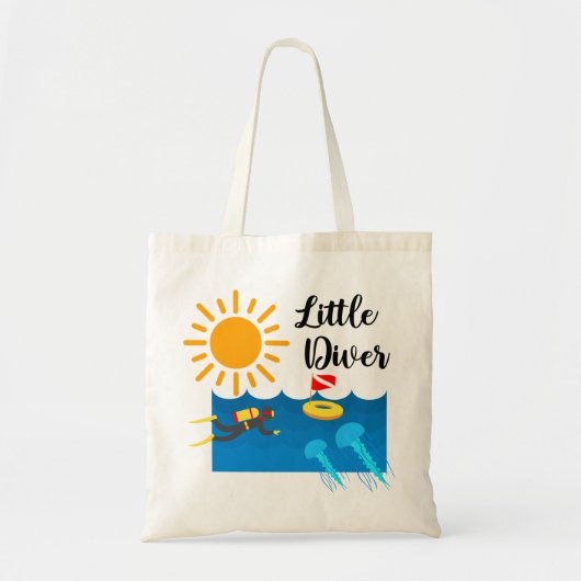 Little Diver met Jelly Fish - Budget Tas (Voorkant)