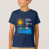 Little Diver met Jelly Fish - Kinderen Basic T-Shi T-shirt (Voorkant)