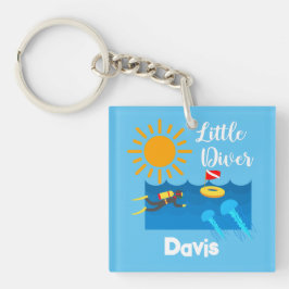 Little Diver with Jelly Fish - AcrylSleutelhanger Sleutelhanger