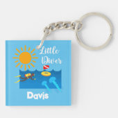 Little Diver with Jelly Fish - AcrylSleutelhanger Sleutelhanger (Achterkant)