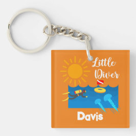 Little Diver with Jelly Fish - AcrylSleutelhanger Sleutelhanger