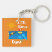 Little Diver with Jelly Fish - AcrylSleutelhanger Sleutelhanger (Achterkant)