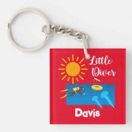 Little Diver with Jelly Fish - AcrylSleutelhanger Sleutelhanger