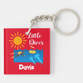 Little Diver with Jelly Fish - AcrylSleutelhanger Sleutelhanger (Achterkant)