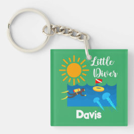 Little Diver with Jelly Fish - AcrylSleutelhanger Sleutelhanger