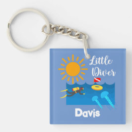 Little Diver with Jelly Fish - AcrylSleutelhanger Sleutelhanger