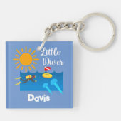 Little Diver with Jelly Fish - AcrylSleutelhanger Sleutelhanger (Achterkant)