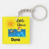 Little Diver with Jelly Fish - AcrylSleutelhanger Sleutelhanger (Achterkant)