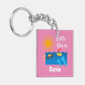 Little Diver with Jelly Fish - AcrylSleutelhanger Sleutelhanger (Voorkant Links)