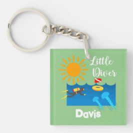Little Diver with Jelly Fish - AcrylSleutelhanger Sleutelhanger