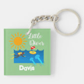 Little Diver with Jelly Fish - AcrylSleutelhanger Sleutelhanger (Achterkant)