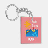 Little Diver with Jelly Fish - AcrylSleutelhanger Sleutelhanger (Voorkant Links)