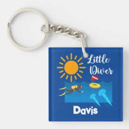 Little Diver with Jelly Fish - AcrylSleutelhanger Sleutelhanger