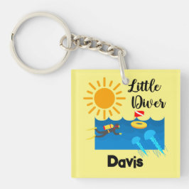 Little Diver with Jelly Fish - AcrylSleutelhanger Sleutelhanger