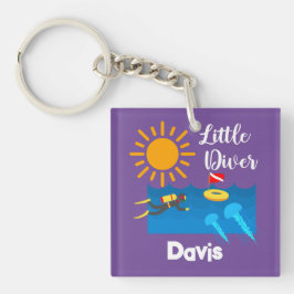 Little Diver with Jelly Fish - AcrylSleutelhanger Sleutelhanger