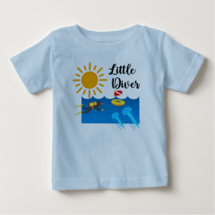Little Diver with Jelly Fish - Baby Fine Jersey T-
